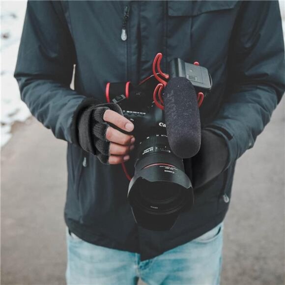 Winter Fingerless Gloves for Men Women, Convertible Warm Half Finger - Picture 4 of 6